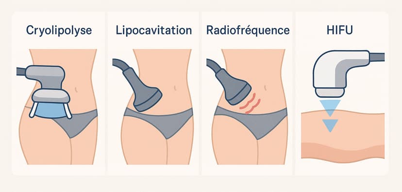 Cryolipolyse, lipocavitation, radiofréquence, HIFU : quelles différences et dans quel cas les utiliser ?